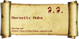 Horovitz Huba névjegykártya